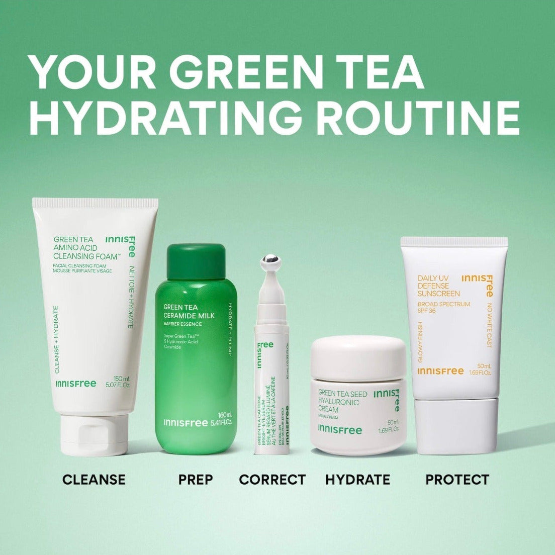 INNISFREE | Mini Green Tea Hyaluroic Acid Hydrating Cream | Skin Barrier Repair