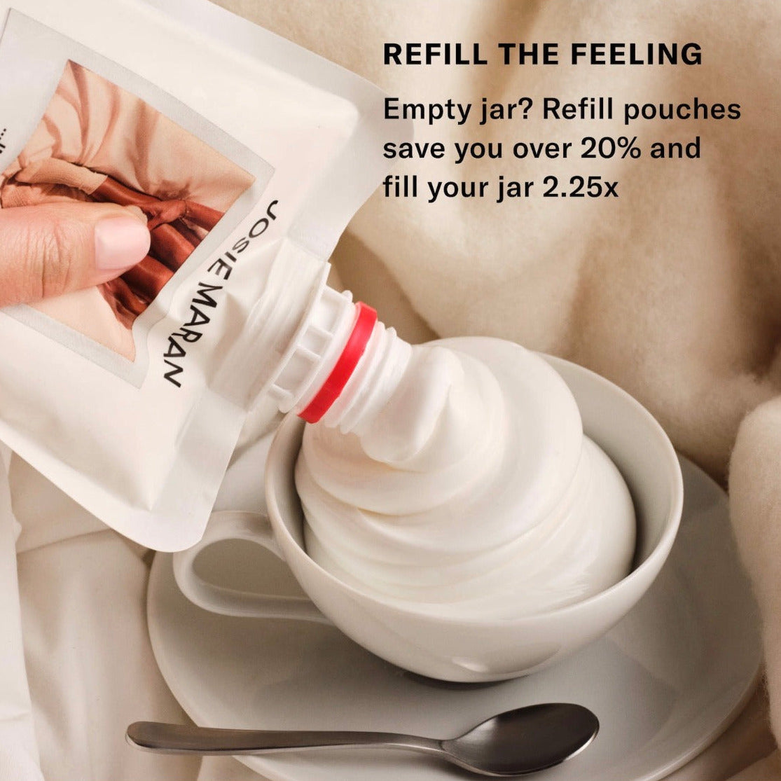 JOSIE MARAN | In Bed Refill Whipped Argan Oil Body Butter (Vanilla Milk + Cashmere)