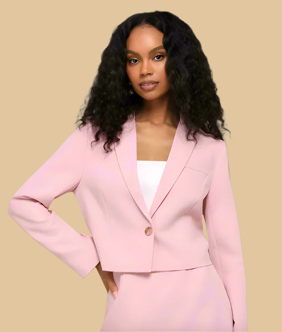 Lulus Pink Twill blazer