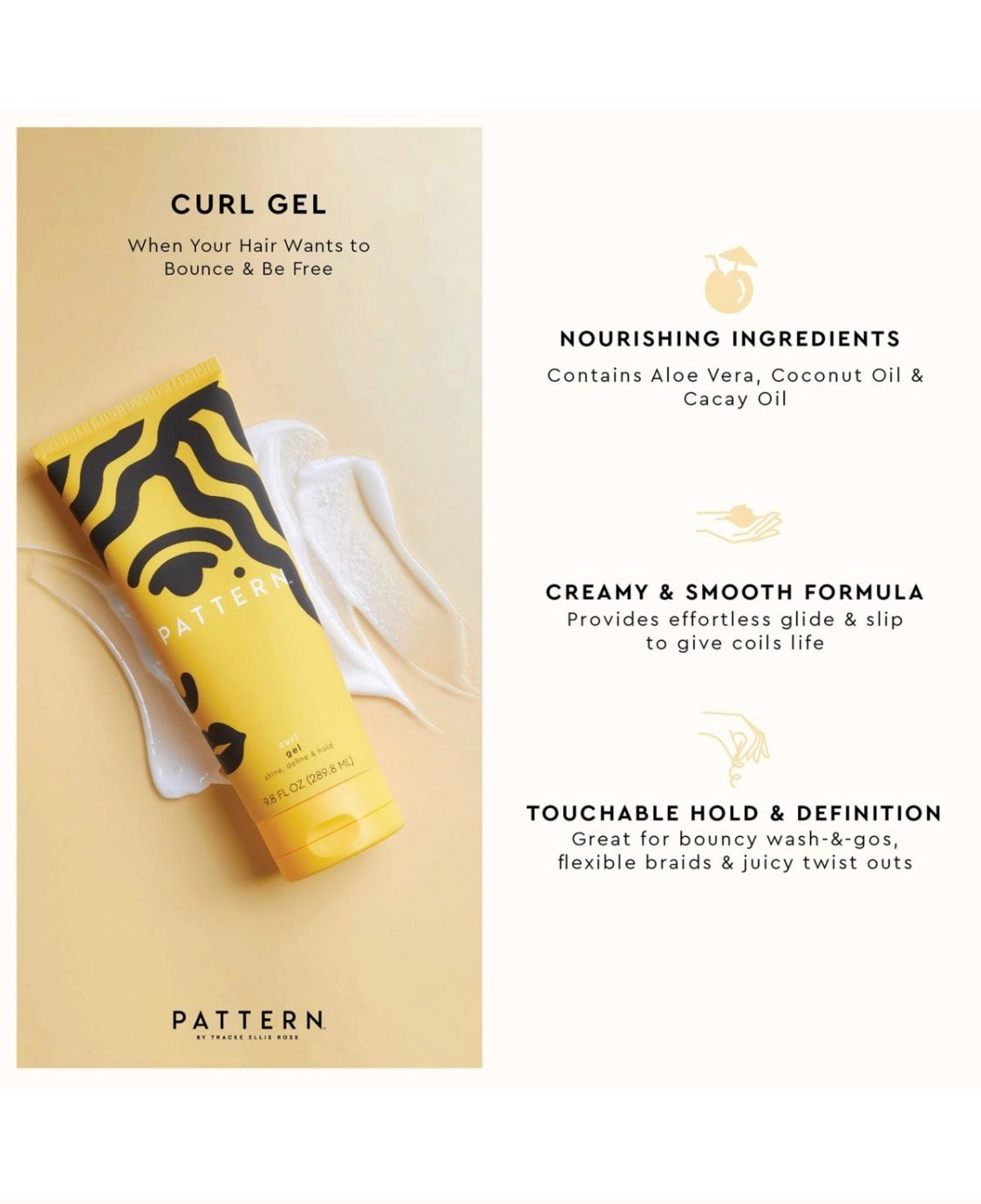 PATTERN by Tracee Ellis Ross | Curl Gel Crème | shine, define & hold