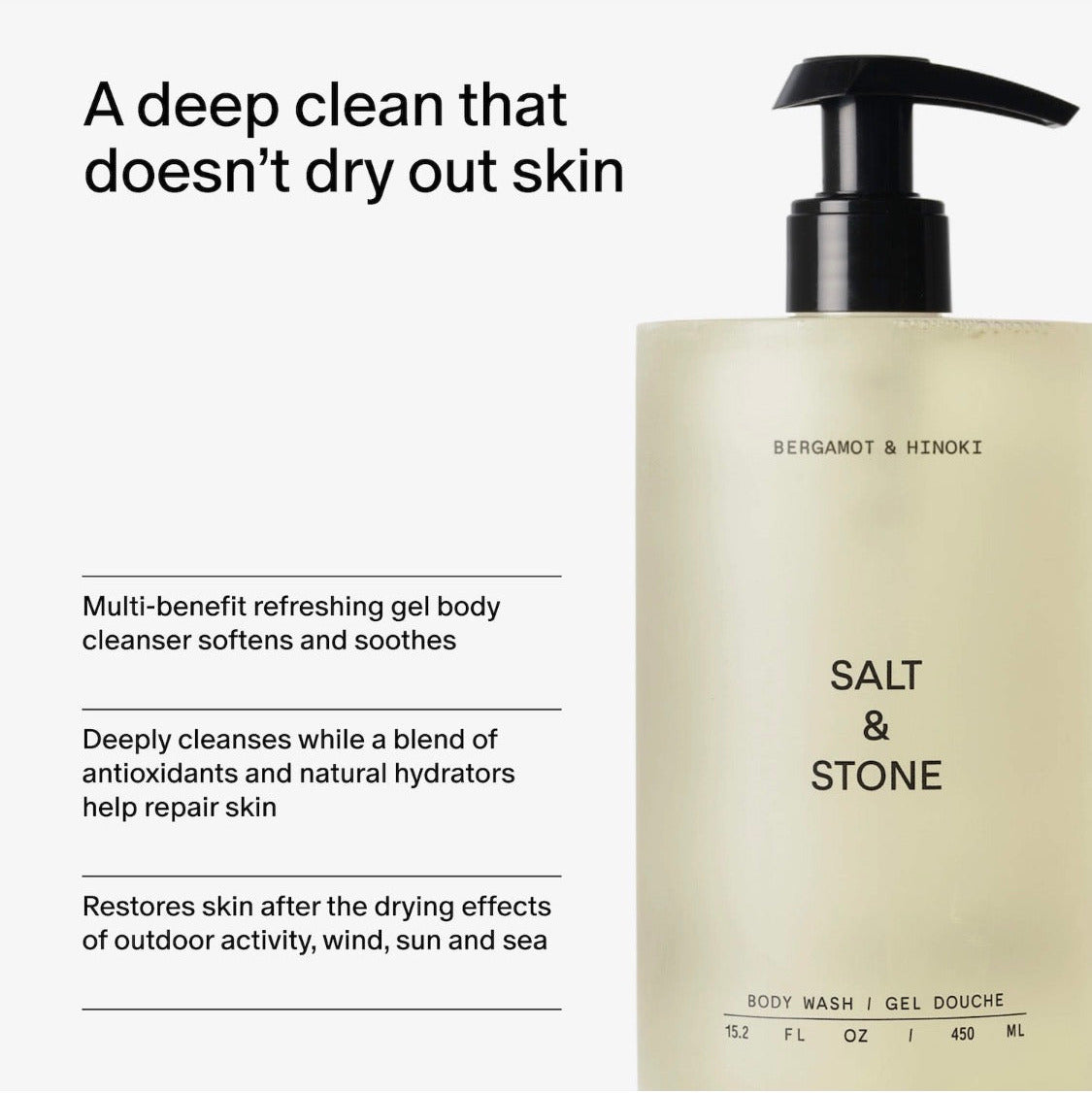 SALT & STONE | Bergamot and Hinoki Body Wash