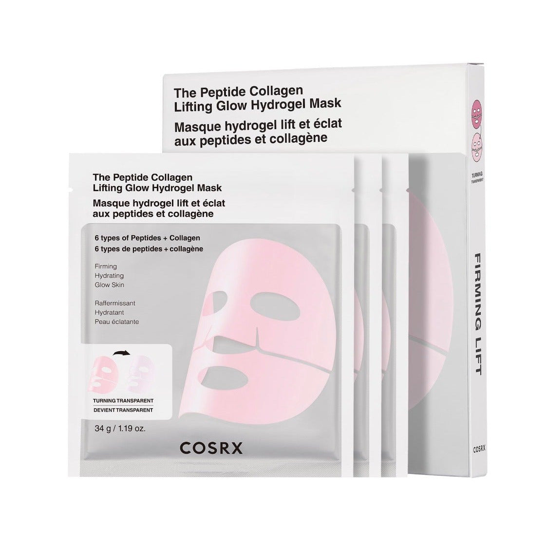 COSRX | The Peptide Collagen Lifting Glow Hydrogel Mask 3EA