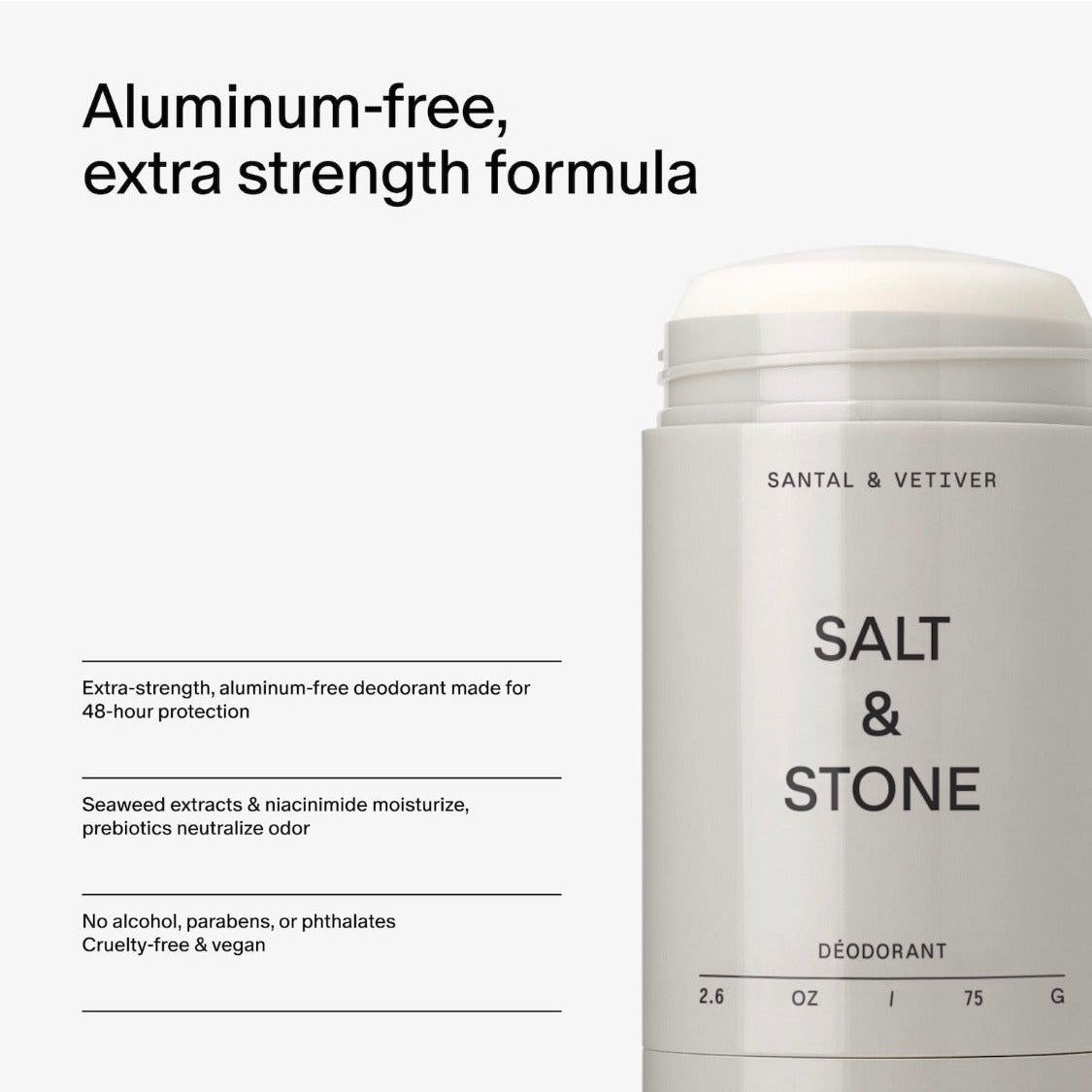 SALT & STONE | Santal & Vetiver Aluminum-Free Deodorant