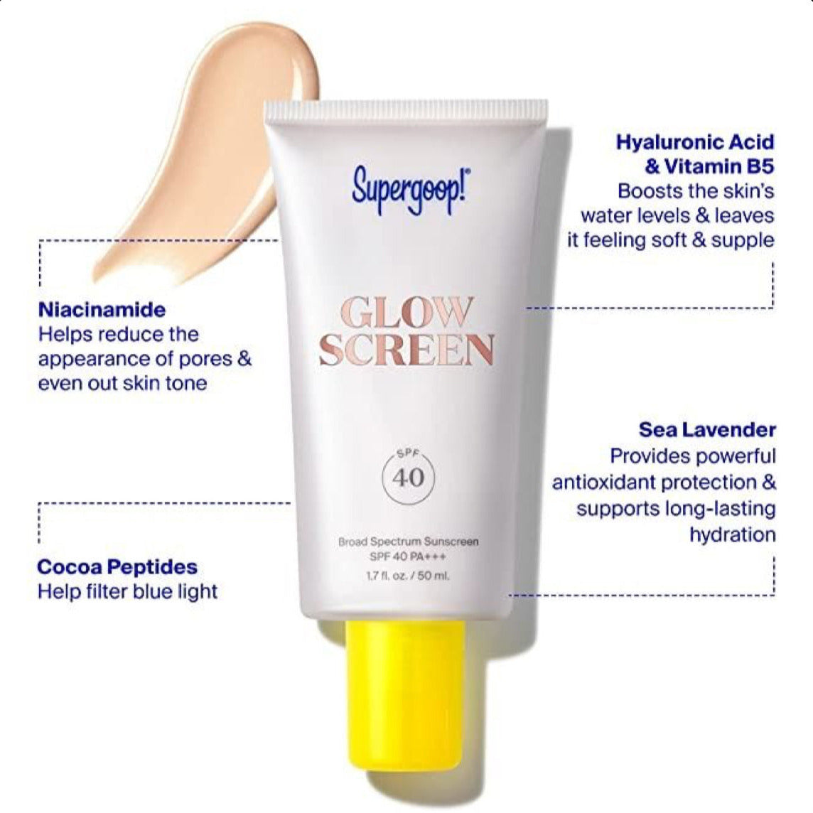 SUPERGOOP! | Mini Glowscreen SPF 40 Sunscreen with Hyaluronic Acid + Niacinamide