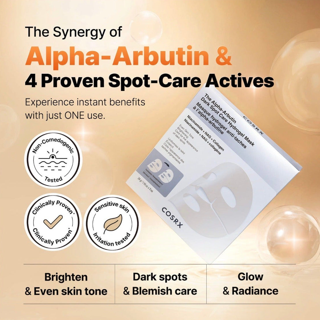 COSRX | The Alpha-Arbutin 2 Dark Spot Care Hydrogel Mask 3EA