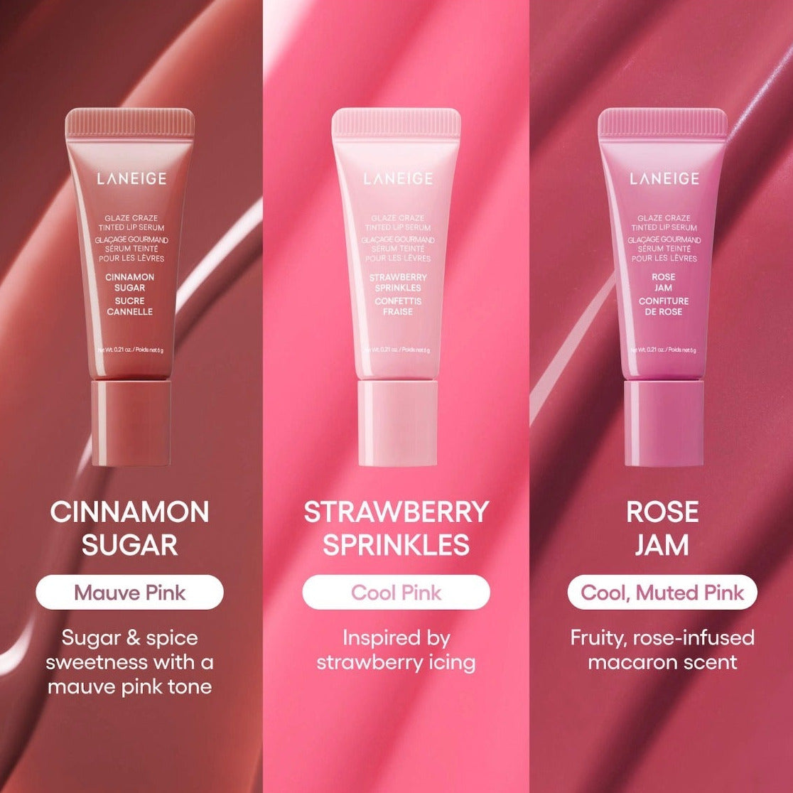 LANEIGE | Glassy Lip Minis | Tinted Peptide Lip Serum Gift Set