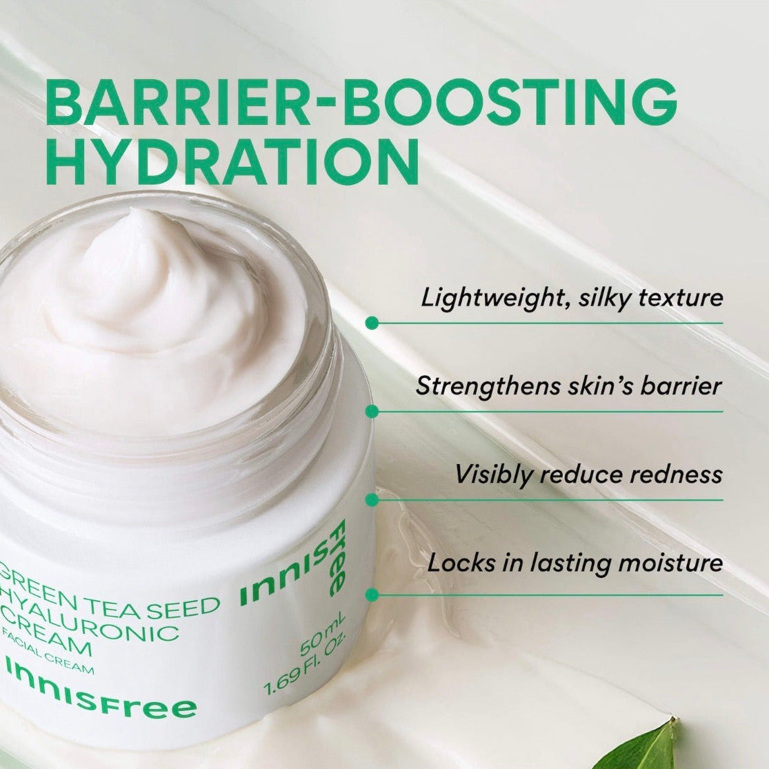 INNISFREE | Mini Green Tea Hyaluroic Acid Hydrating Cream | Skin Barrier Repair
