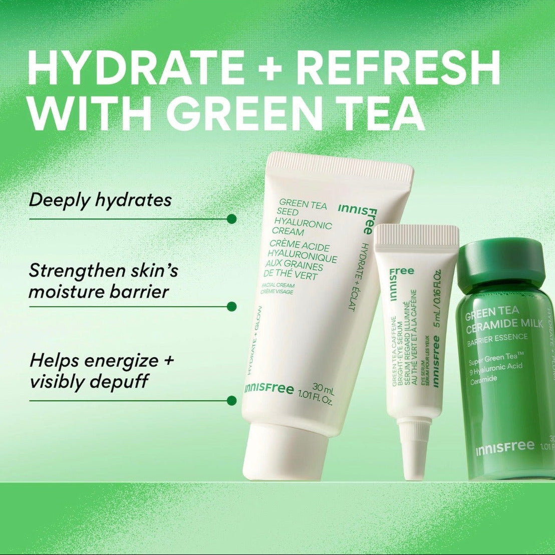 INNISFREE | Green Tea Hydration & Barrier Repair | Skin Gift Set