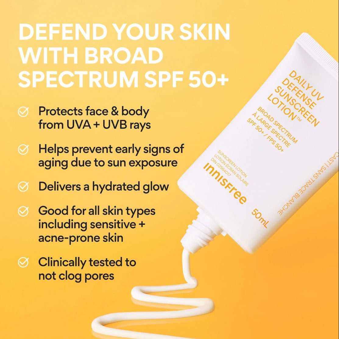 INNISFREE | Daily UV Defense Korean Sunscreen Lotion SPF 50+