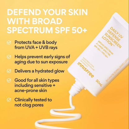 INNISFREE | Daily UV Defense Korean Sunscreen Lotion SPF 50+
