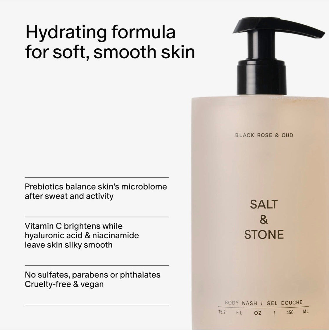 SALT & STONE | Black Rose & Oud Skin Softening Body Wash